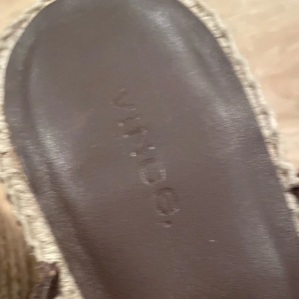 NWT VINCE Gaelan Brown Suede Wedge Espadrille Sandals 9M